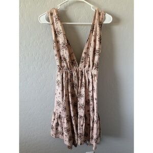 House Of Harlow 1960 Dress‎ Womens XS Pink Sleeveless Floral Pattern VNeck Boho
